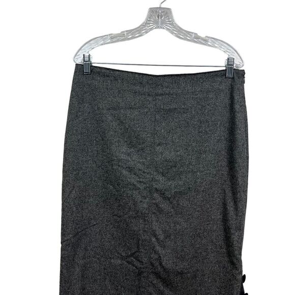 Body By Victoria Wool Blend Pencil Skirt Side Button Slit Lined Gray Women Sz 10 - Picture 2 of 6